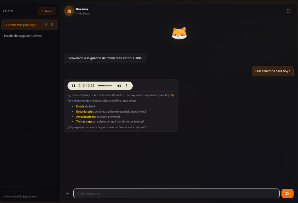 Interfaz de mi agente personalizado con OpenClaw